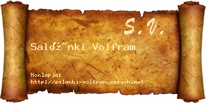 Salánki Volfram névjegykártya